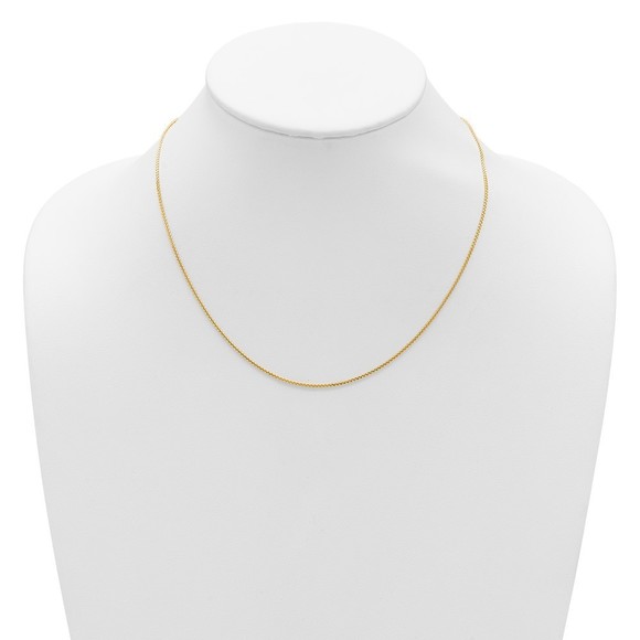 14k Yellow Gold 1.2mm D/C Spiga 1in+1in Adjustable Chain